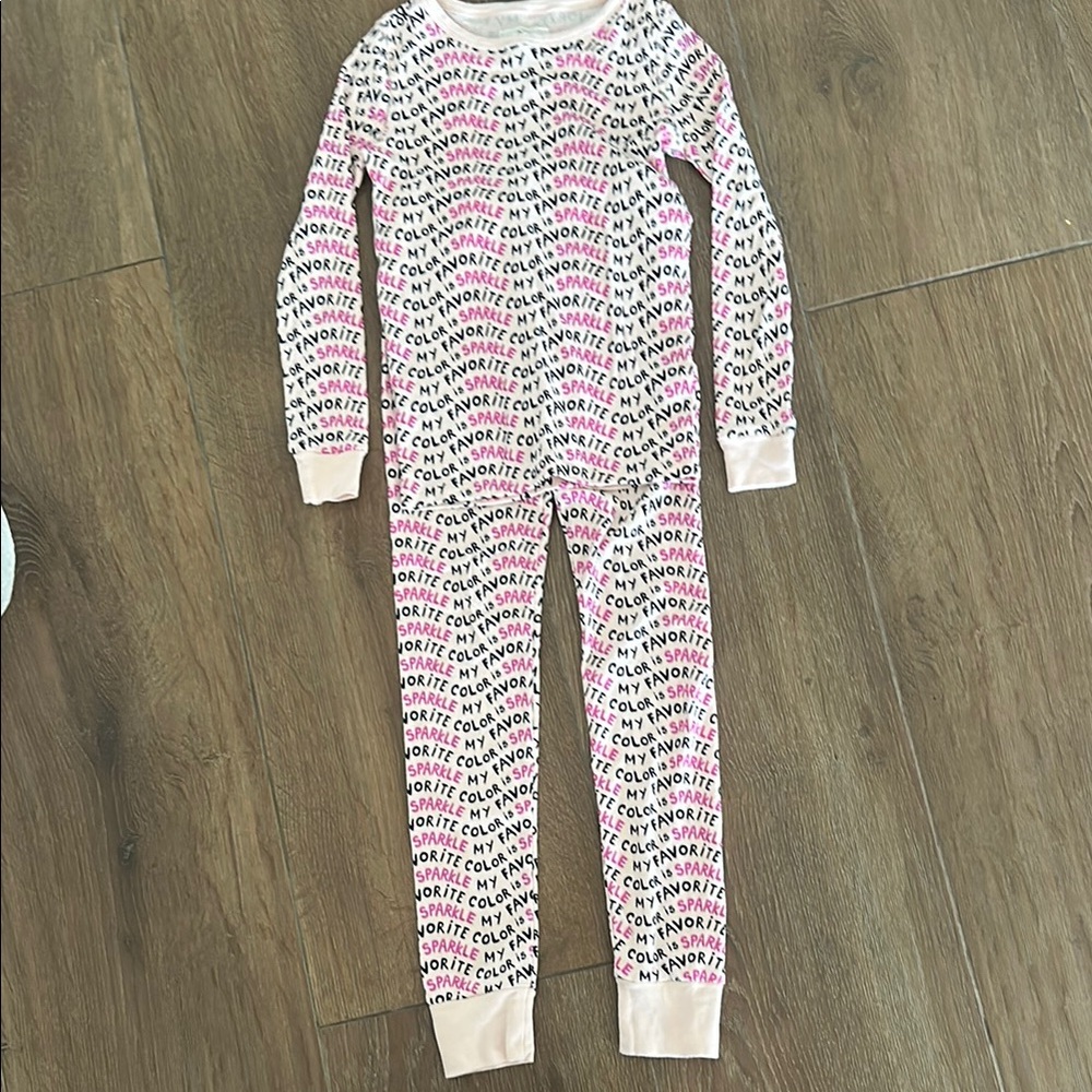 Pink and White Graphic Pajama Set